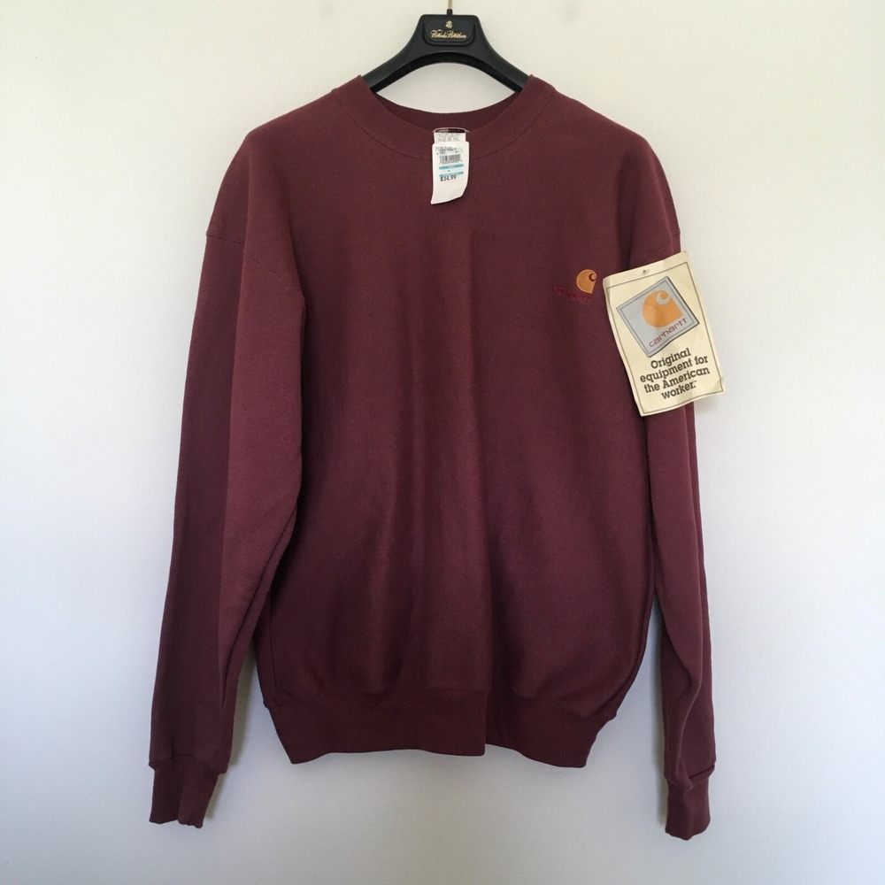 NWT VTG Carhartt  Rugged Outdoor Wear Burgundy Crewneck Sweatshirt Sz 2XL USA